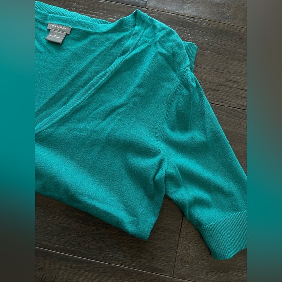 Ann Taylor Sweaters - Ann Taylor Teal V-Neck Cotton Button Up Cardigan Size Med Business Casual Office